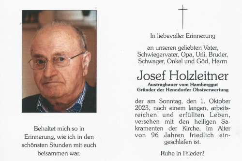 6. Oktober 2023: Verabschiedung von Josef Holzleitner